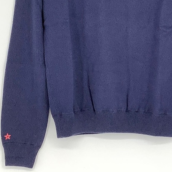 NEW! NAADAM x S.Pellegrino Size XS Basic Crew Navy Sweater $295 msrp J7-9 - Picture 6 of 11